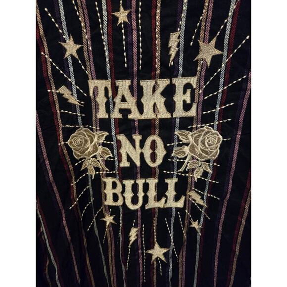 Rock & Roll Cowgirl Women's L Striped Button Down Western Shirt Long Sleeve - Picture 7 of 8